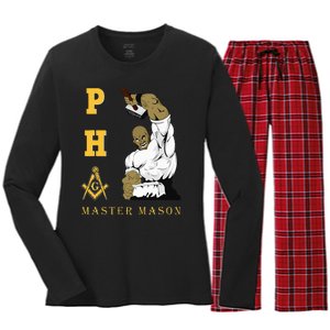 Greats Mason Masonic Pha Master Masons FatherS Women's Long Sleeve Flannel Pajama Set 