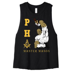 Greats Mason Masonic Pha Master Masons FatherS Women's Racerback Cropped Tank