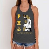 Greats Mason Masonic Pha Master Masons FatherS Women's Knotted Racerback Tank