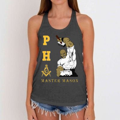 Greats Mason Masonic Pha Master Masons FatherS Women's Knotted Racerback Tank