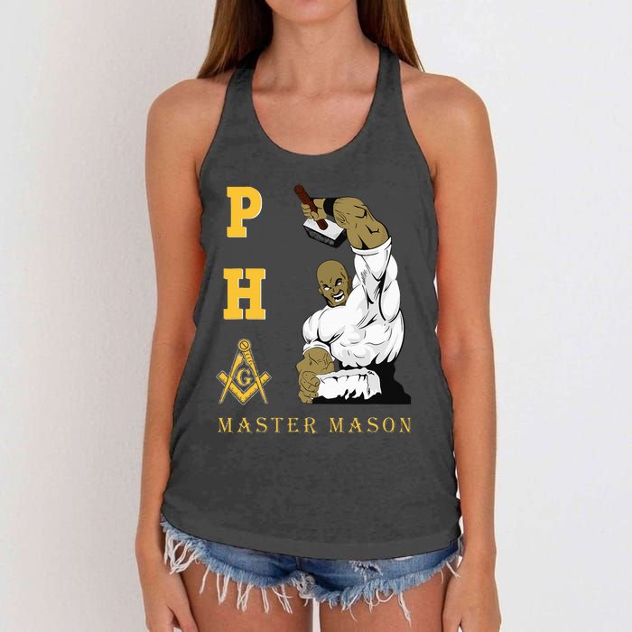 Greats Mason Masonic Pha Master Masons FatherS Women's Knotted Racerback Tank