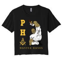 Greats Mason Masonic Pha Master Masons FatherS Women's Crop Top Tee