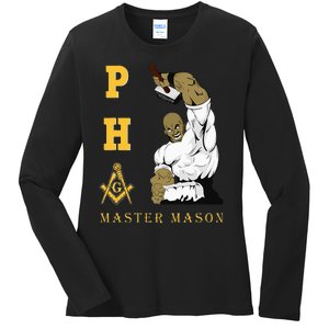 Greats Mason Masonic Pha Master Masons FatherS Ladies Long Sleeve Shirt