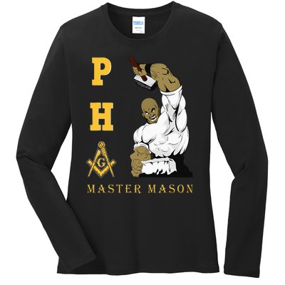 Greats Mason Masonic Pha Master Masons FatherS Ladies Long Sleeve Shirt