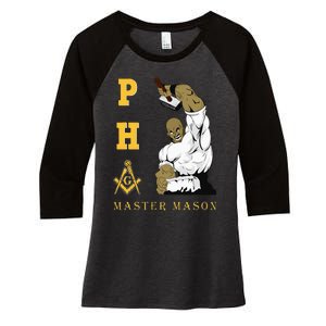 Greats Mason Masonic Pha Master Masons FatherS Women's Tri-Blend 3/4-Sleeve Raglan Shirt