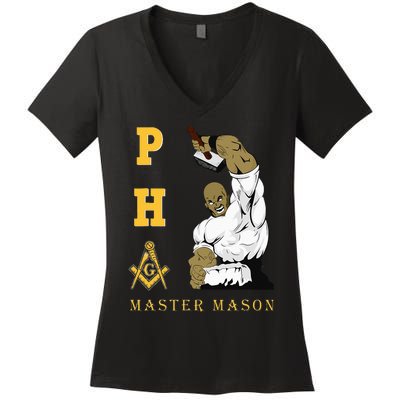 Greats Mason Masonic Pha Master Masons FatherS Women's V-Neck T-Shirt