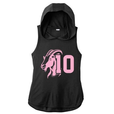 Goat Miami Mvp 10 Greatest Of All Time Ladies PosiCharge Tri-Blend Wicking Draft Hoodie Tank