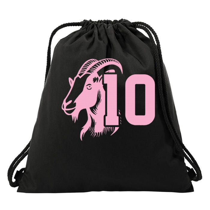 Goat Miami Mvp 10 Greatest Of All Time Drawstring Bag