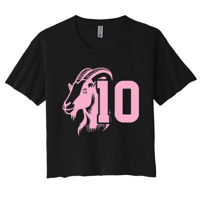 Goat Miami Mvp 10 Greatest Of All Time Women's Crop Top Tee