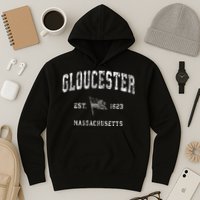 Gloucester Massachusetts Ma Vintage Us Flag Hoodie