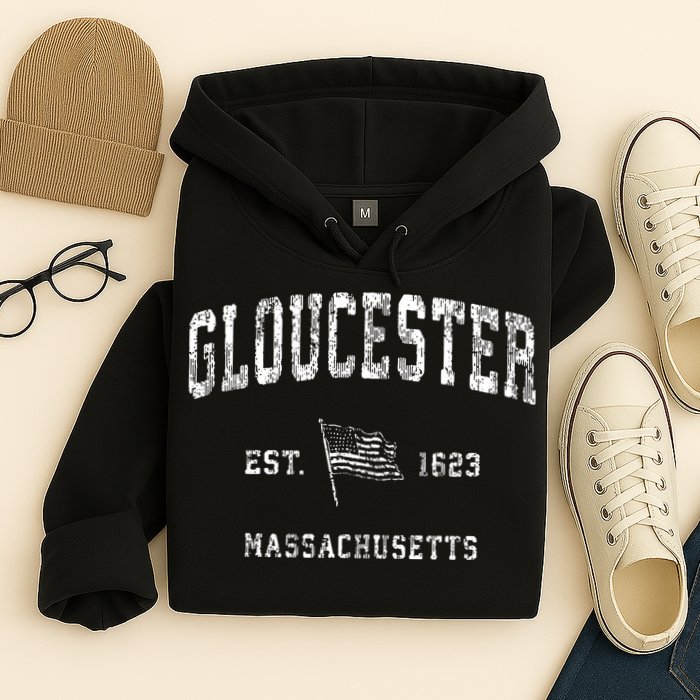 Gloucester Massachusetts Ma Vintage Us Flag Hoodie