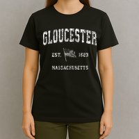 Gloucester Massachusetts Ma Vintage Us Flag T-Shirt
