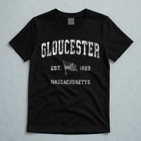 Gloucester Massachusetts Ma Vintage Us Flag T-Shirt