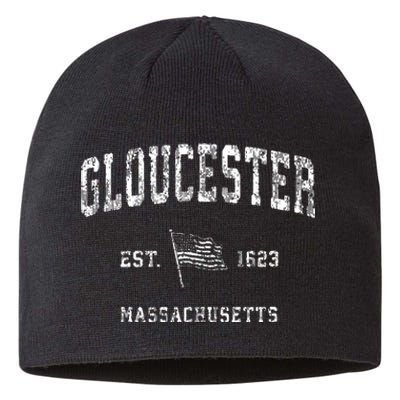 Gloucester Massachusetts Ma Vintage Us Flag Sustainable Beanie