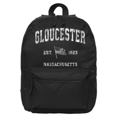 Gloucester Massachusetts Ma Vintage Us Flag 16 in Basic Backpack