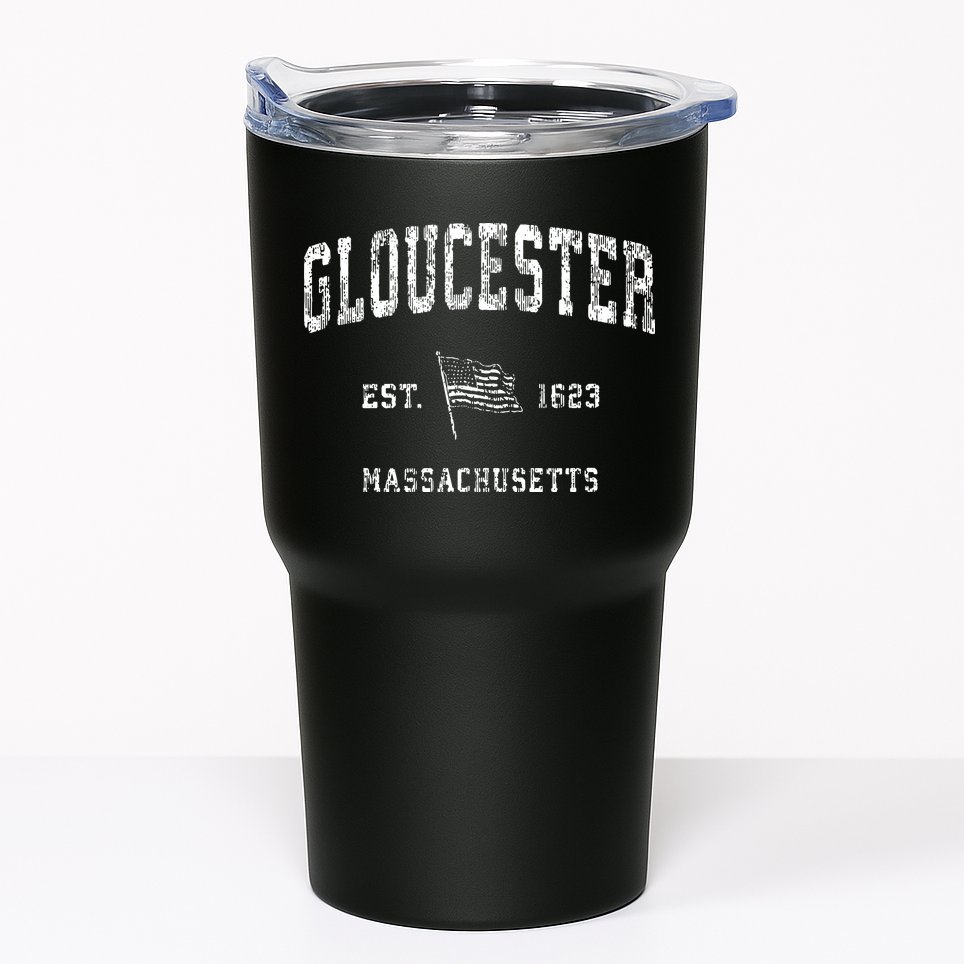 Gloucester Massachusetts Ma Vintage Us Flag Tumbler