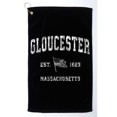 Gloucester Massachusetts Ma Vintage Us Flag Golf Towel