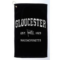 Gloucester Massachusetts Ma Vintage Us Flag Golf Towel