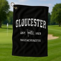 Gloucester Massachusetts Ma Vintage Us Flag Golf Towel