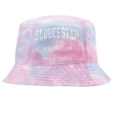 Gloucester Massachusetts Ma Vintage Us Flag Tie-Dyed Bucket Hat