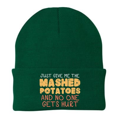 Give Me Mashed Potatoes Funny Thanksgiving Knit Cap Winter Beanie