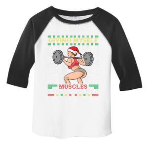 Giving Myself Muscles For Christmas Miss Santa Ugly Sweater Great Gift Toddler Fine Jersey T-Shirt