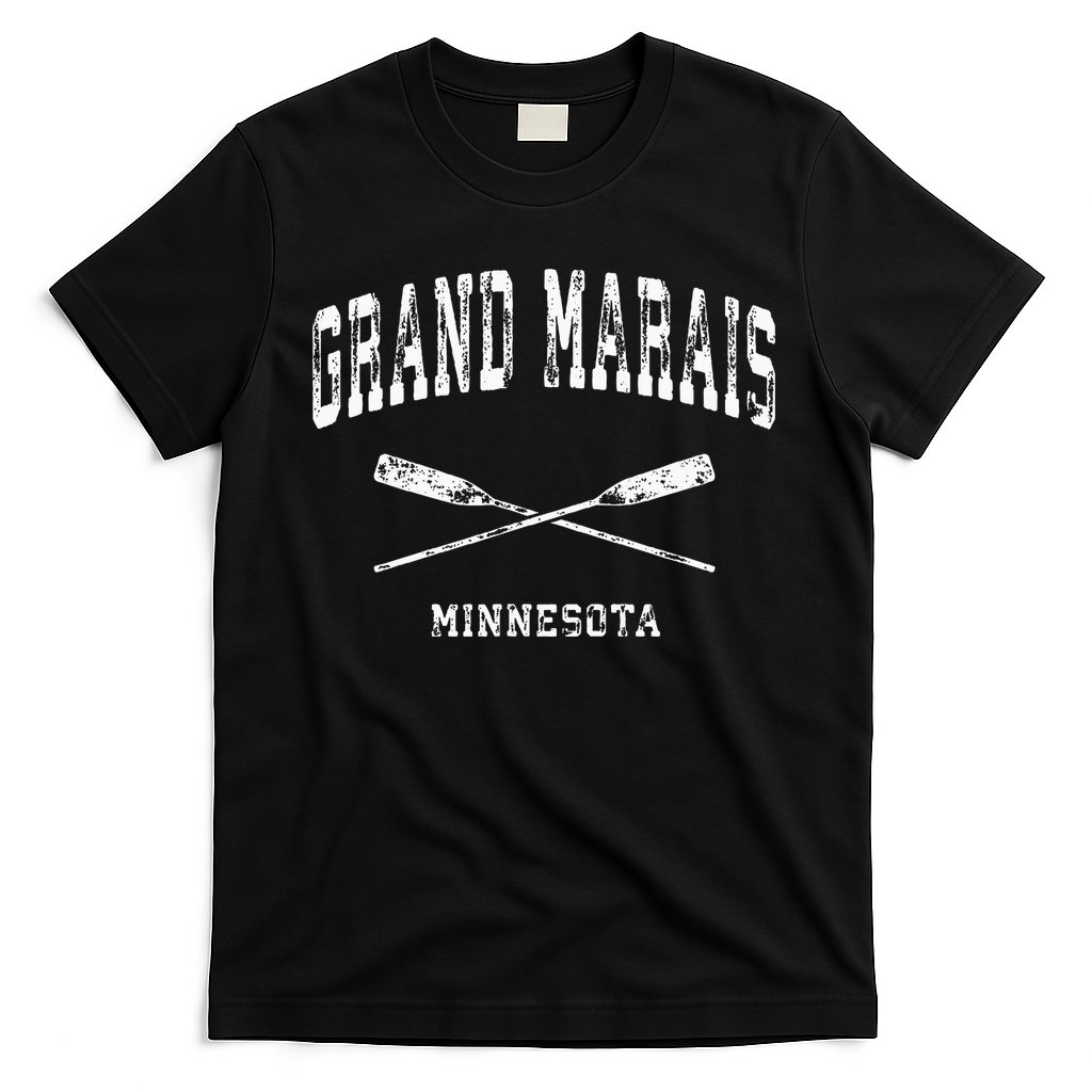 Grand Marais Minnesota Vintage Nautical Crossed Oars T-Shirt