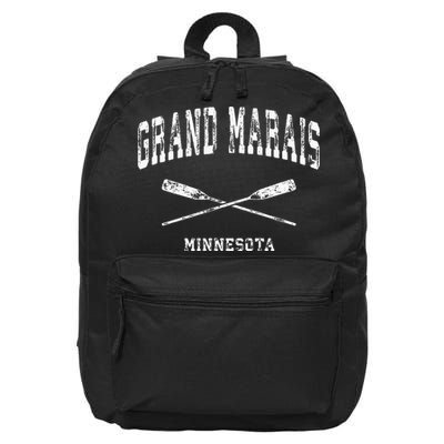 Grand Marais Minnesota Vintage Nautical Crossed Oars 16 in Basic Backpack