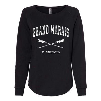 Grand Marais Minnesota Vintage Nautical Crossed Oars Womens California Wash Sweatshirt