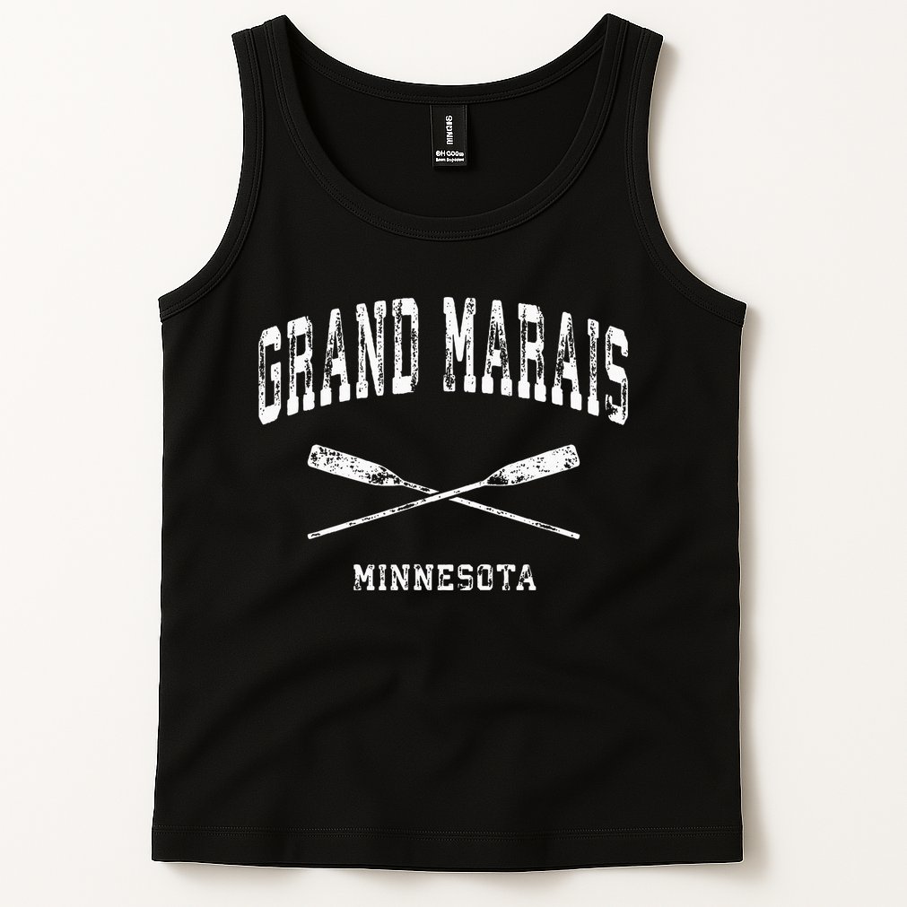 Grand Marais Minnesota Vintage Nautical Crossed Oars Tank Top