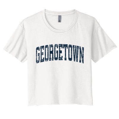 Georgetown Michigan Mi Vintage Athletic Sports Crop Top