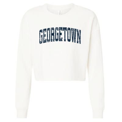 Georgetown Michigan Mi Vintage Athletic Sports Cropped Pullover Crew
