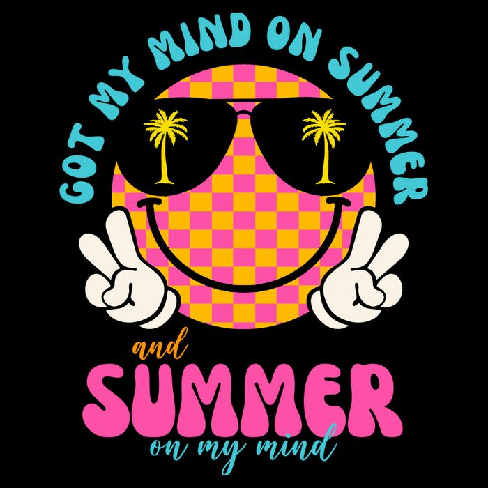 Got My Mind On Summer And Summer On My Mind Peace Smile Flexfit Unipanel Trucker Cap