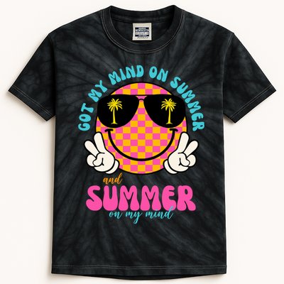 Got My Mind On Summer And Summer On My Mind Peace Smile Kids Tie-Dye T-Shirt