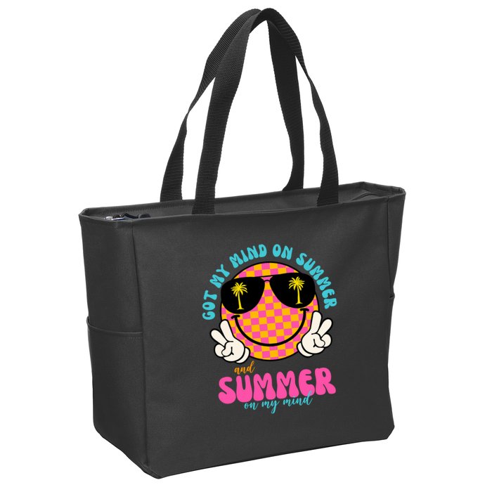 Got My Mind On Summer And Summer On My Mind Peace Smile Zip Tote Bag