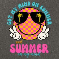 Got My Mind On Summer And Summer On My Mind Peace Smile Cotton Canvas Backpack