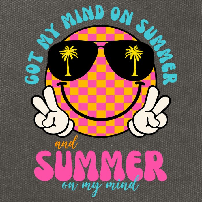 Got My Mind On Summer And Summer On My Mind Peace Smile Cotton Canvas Backpack
