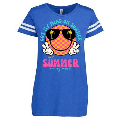 Got My Mind On Summer And Summer On My Mind Peace Smile Enza Ladies Jersey Football T-Shirt