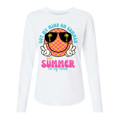 Got My Mind On Summer And Summer On My Mind Peace Smile Womens Cotton Relaxed Long Sleeve T-Shirt