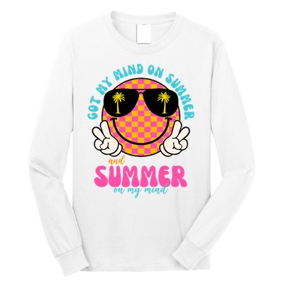 Got My Mind On Summer And Summer On My Mind Peace Smile Long Sleeve Shirt