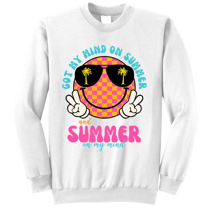 Got My Mind On Summer And Summer On My Mind Peace Smile Sweatshirt