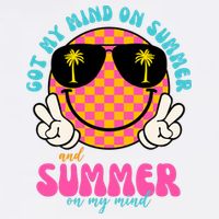 Got My Mind On Summer And Summer On My Mind Peace Smile Button