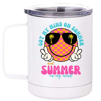 Got My Mind On Summer And Summer On My Mind Peace Smile 12 oz Stainless Steel Tumbler Cup