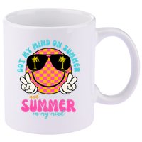 Got My Mind On Summer And Summer On My Mind Peace Smile 11oz C Handle Ceramic Mug