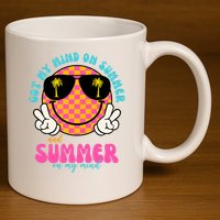 Got My Mind On Summer And Summer On My Mind Peace Smile 11oz C Handle Ceramic Mug