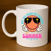 Got My Mind On Summer And Summer On My Mind Peace Smile 11oz C Handle Ceramic Mug