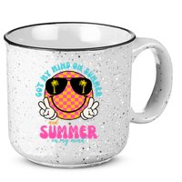 Got My Mind On Summer And Summer On My Mind Peace Smile 15oz Campfire Ceramic Mug
