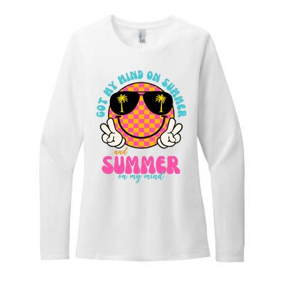 Got My Mind On Summer And Summer On My Mind Peace Smile Womens CVC Long Sleeve Shirt