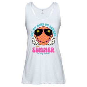 Got My Mind On Summer And Summer On My Mind Peace Smile Ladies Essential Flowy Tank