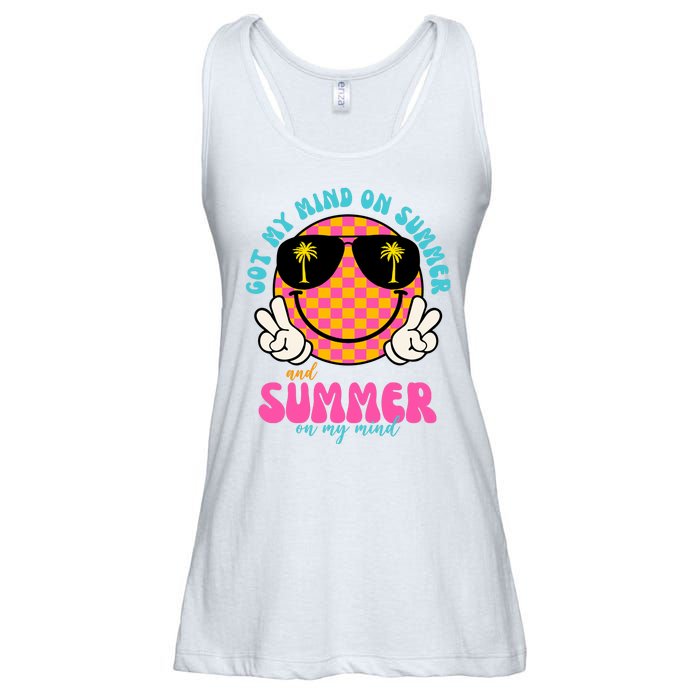 Got My Mind On Summer And Summer On My Mind Peace Smile Ladies Essential Flowy Tank